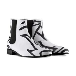 MARCH NYC x TODD DICIURCIO Leather Chelsea Boot Black White Sz 36 $995